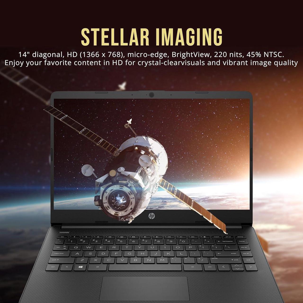 Alt view image 4 of 7 - HP Stream 14" HD BrightView Laptop, Intel Celeron N4120, 8GB RAM, 416GB Storage (128GB eMMC + 288GB Docking Station Set), Intel UHD Graphics, 720p Camera, Wi-Fi, 1 Year Office 365, Win 11 S, Black
