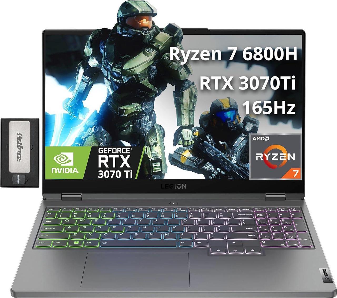 Lenovo Legion 5 Gen 7 15.6" FHD 165Hz Gaming Laptop, AMD Ryzen 7 6800H, 32GB DDR5, 2TB SSD, GeForce RTX 3070 Ti, RGB Backlit, Nahimic Audio, Wi-Fi 6E, Win 11 Home, Gray, 256GB Docking Station Set