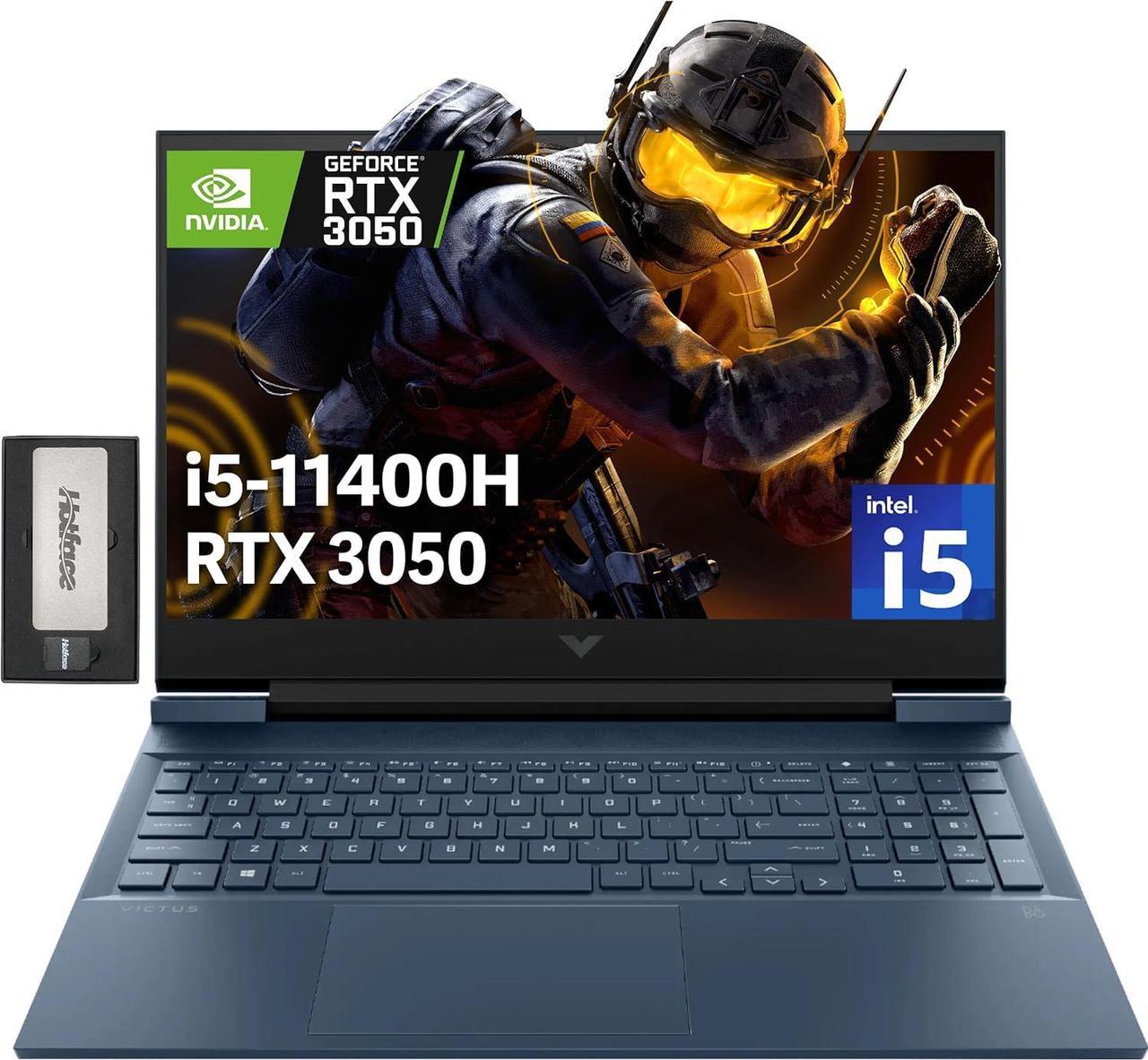 HP Victus 16.1" FHD IPS Gaming Laptop, Intel i5-11400H, 16GB RAM, 1TB SSD, GeForce RTX 3050, Backlit Keyboard, HD Camera, B&O Audio, Fast Charge, Wi-Fi 6, Win 11, Blue, 256GB Docking Station Set