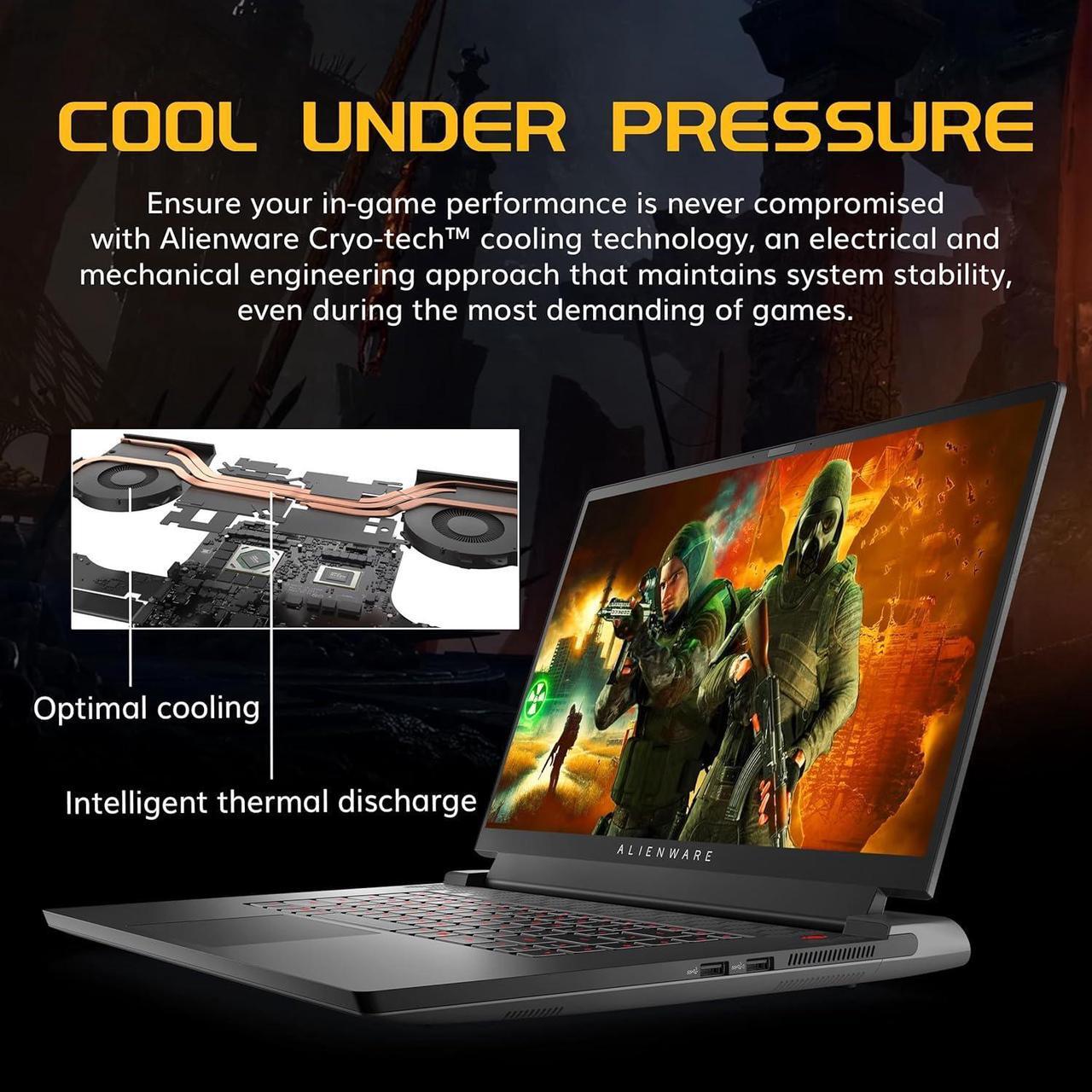 Alt view image 6 of 7 - Dell Alienware M17 R5 Gaming Laptop, 17.3" FHD 480Hz Display, AMD Ryzen 9 6900HX, 32GB DDR5, 2TB PCIe SSD, NVIDIA GeForce RTX 3060, Backlit Keyboard, Windows 11 Pro, Black, 256GB Docking Station Set