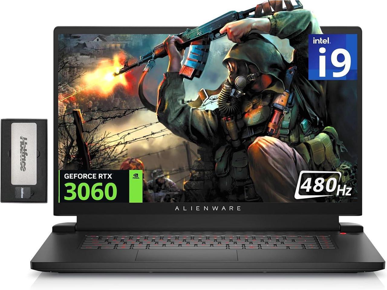 Main image of Dell Alienware M17 R5 Gaming Laptop, 17.3" FHD 480Hz Display, AMD Ryzen 9 6900HX, 32GB DDR5, 2TB PCIe SSD, NVIDIA GeForce RTX 3060, Backlit Keyboard, Windows 11 Pro, Black, 256GB Docking Station Set