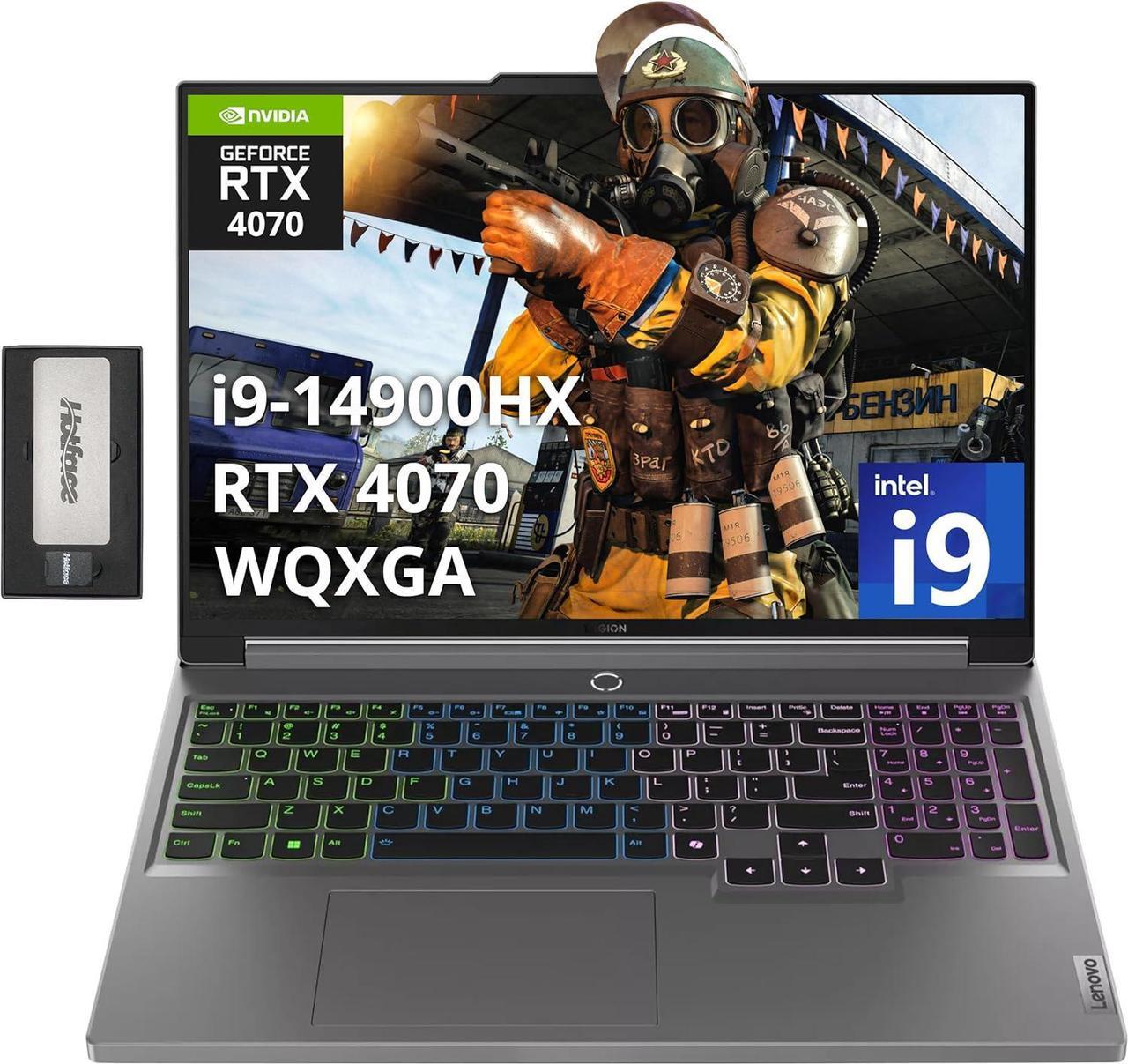 Main image of Lenovo Legion 5 16" WQXGA 165Hz Gaming Laptop, Intel i9-14900HX, 32GB DDR5, 1TB SSD, NVIDIA GeForce RTX 4070 8GB GDDR6, RGB Backlit Keyboard, Wi-Fi 6E, Windows 11 Pro, Gray, 256GB Docking Station Set