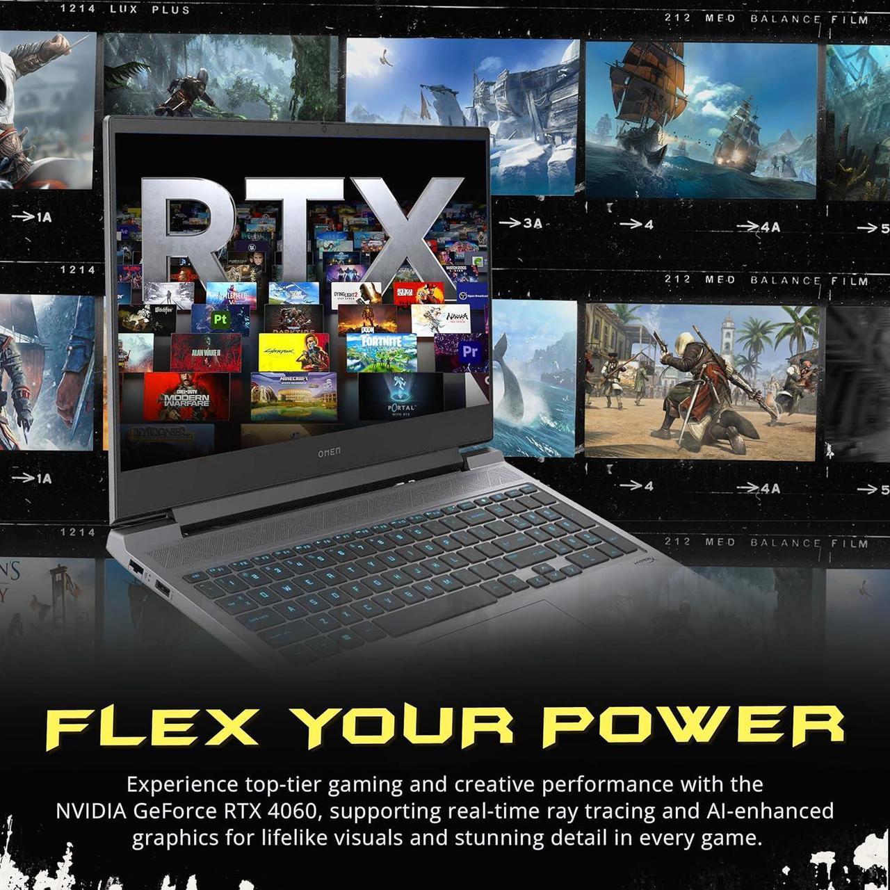 Alt view image 5 of 7 - HP Omen 16.1" FHD 144Hz Gaming Laptop, Intel i7-14650HX, 32GB DDR5 RAM, 1TB PCIe SSD, NVIDIA GeForce RTX 4060, RGB Backlit Keyboard, Webcam, Wi-Fi 6E, Win 11, Silver, 256GB Docking Station Set
