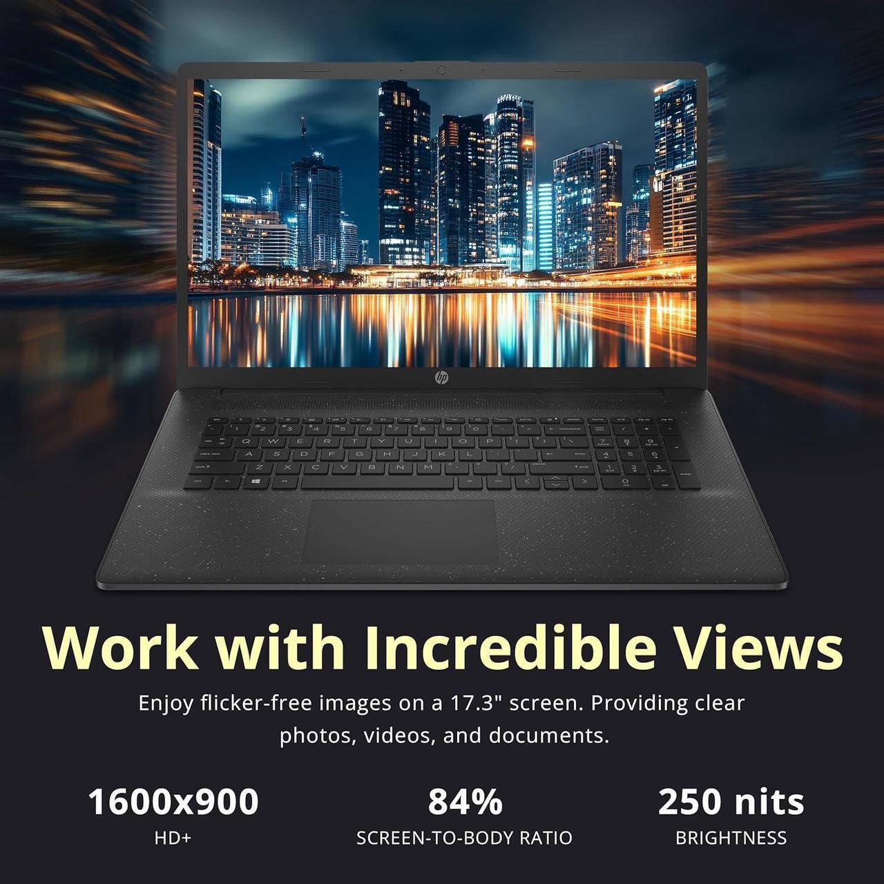 Alt view image 4 of 7 - HP 17.3" HD+ Laptop, Intel i5-1334U, 32GB RAM, 2.28TB Storage(2TB SSD+288GB Docking Station Set), Intel Iris Xe Graphics, Number Pad, Wi-Fi 6, 720p HD Camera, Win 11, Jet Black