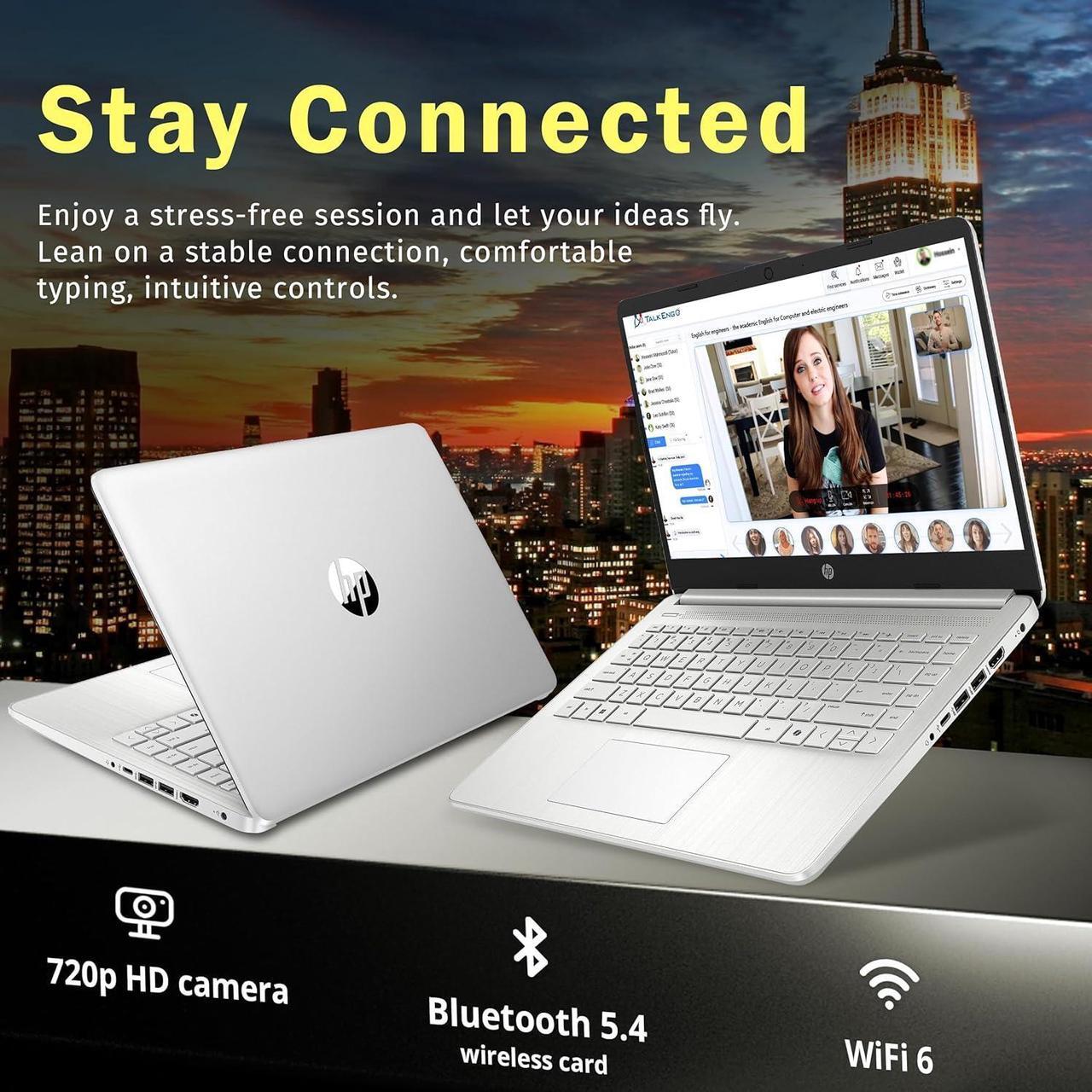 Alt view image 5 of 7 - HP Stream 14" HD Laptop, Intel Processor N150, 8GB RAM, 288GB Storage(128GB SSD+160GB Docking Station Set), Intel Graphics, 1 Year Office 365, Copilot, Fast Charge, Wi-Fi 6, Win 11 S, Silver
