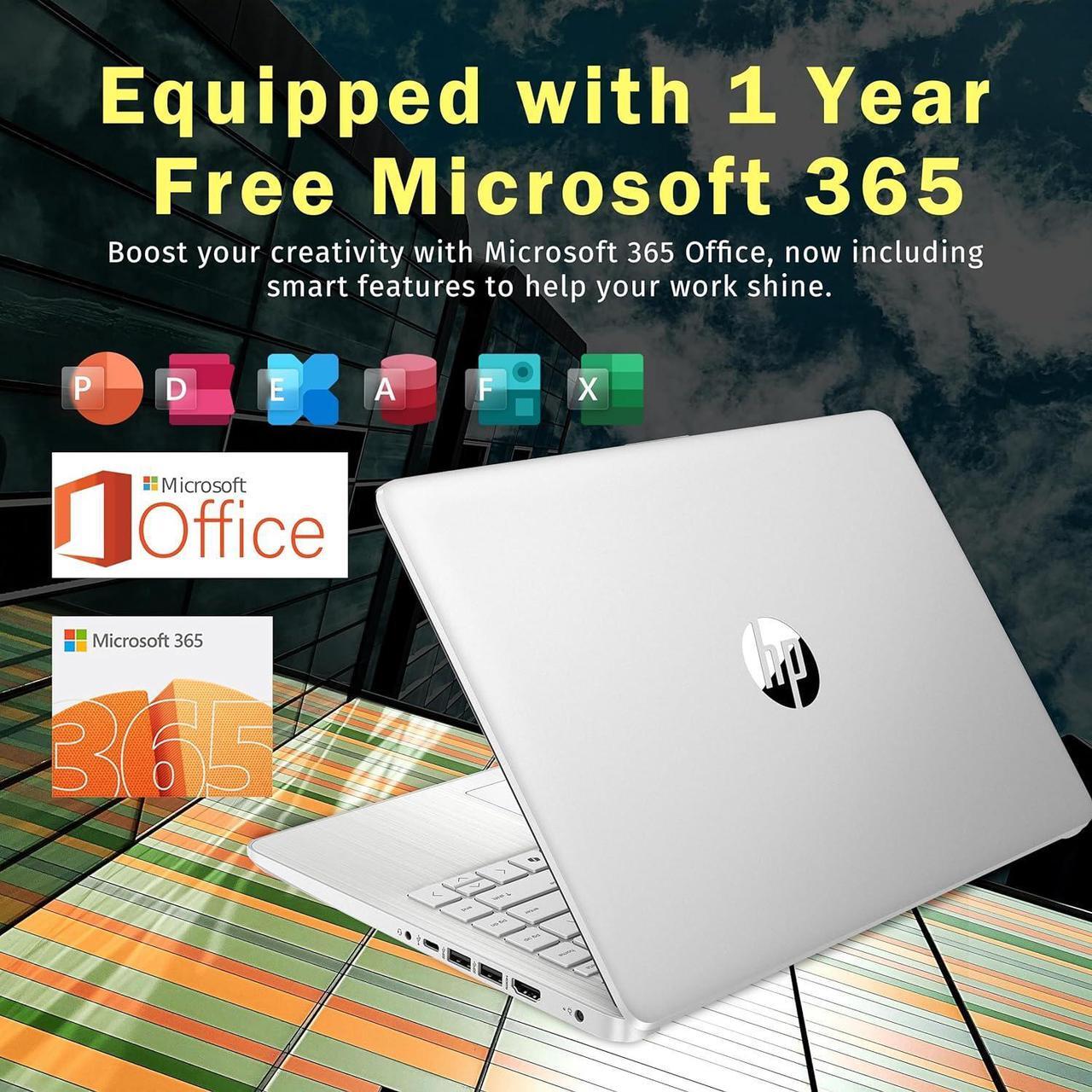 Alt view image 6 of 7 - HP Stream 14" HD Laptop, Intel Processor N150, 8GB RAM, 288GB Storage(128GB SSD+160GB Docking Station Set), Intel Graphics, 1 Year Office 365, Copilot, Fast Charge, Wi-Fi 6, Win 11 S, Silver