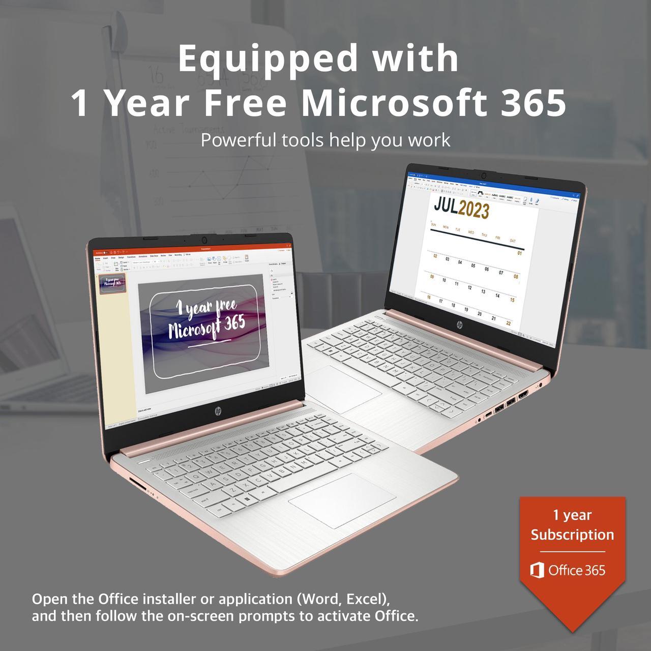 Alt view image 3 of 7 - HP Premium 14" Stream HD Laptop, Intel Celeron N4120 CPU, 8GB RAM, 64GB eMMC, Webcam, UHD Graphics, Bluetooth, WiFi, HDMI, 1 Year Office 365, Win 11 S, Gold, 32GB Hotface USB Card