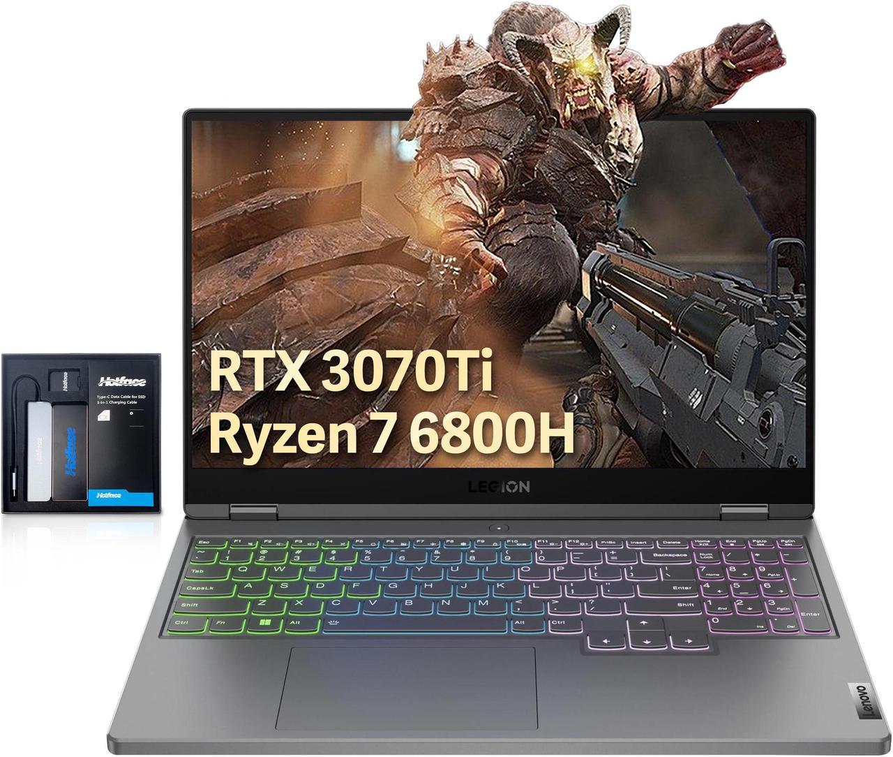 Lenovo Legion 5 Pro 16" QHD 165Hz Gaming Laptop, AMD Ryzen 7 6800H, 16GB DDR5, 512GB SSD,NVIDIA GeForce RTX 3070Ti 8G, 4-Zone RGB Backlit Keyboard, Wi-Fi 6E, Bluetooth, Grey, Win 11, 128GB Hotface Ext