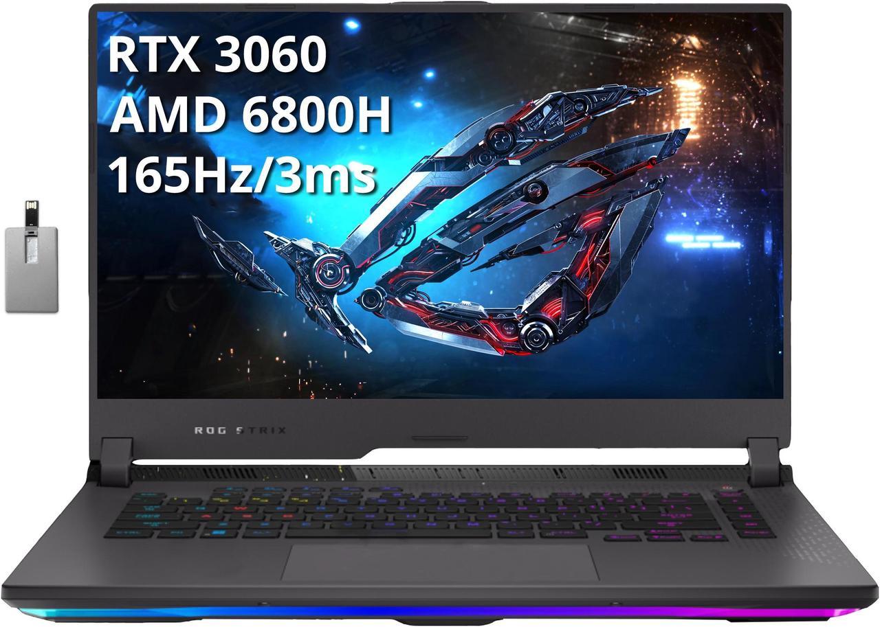 ASUS ROG Strix G15 15.6" 165Hz WQHD Gaming Laptop, AMD Ryzen7 6800H, GeForce RTX 3060, 16GB DDR5, 1TB SSD, RGB Keyboard, VR-Ready, Intelligent Cooling, Gray, Win 11 Pro, 32GB Hotface SD Card