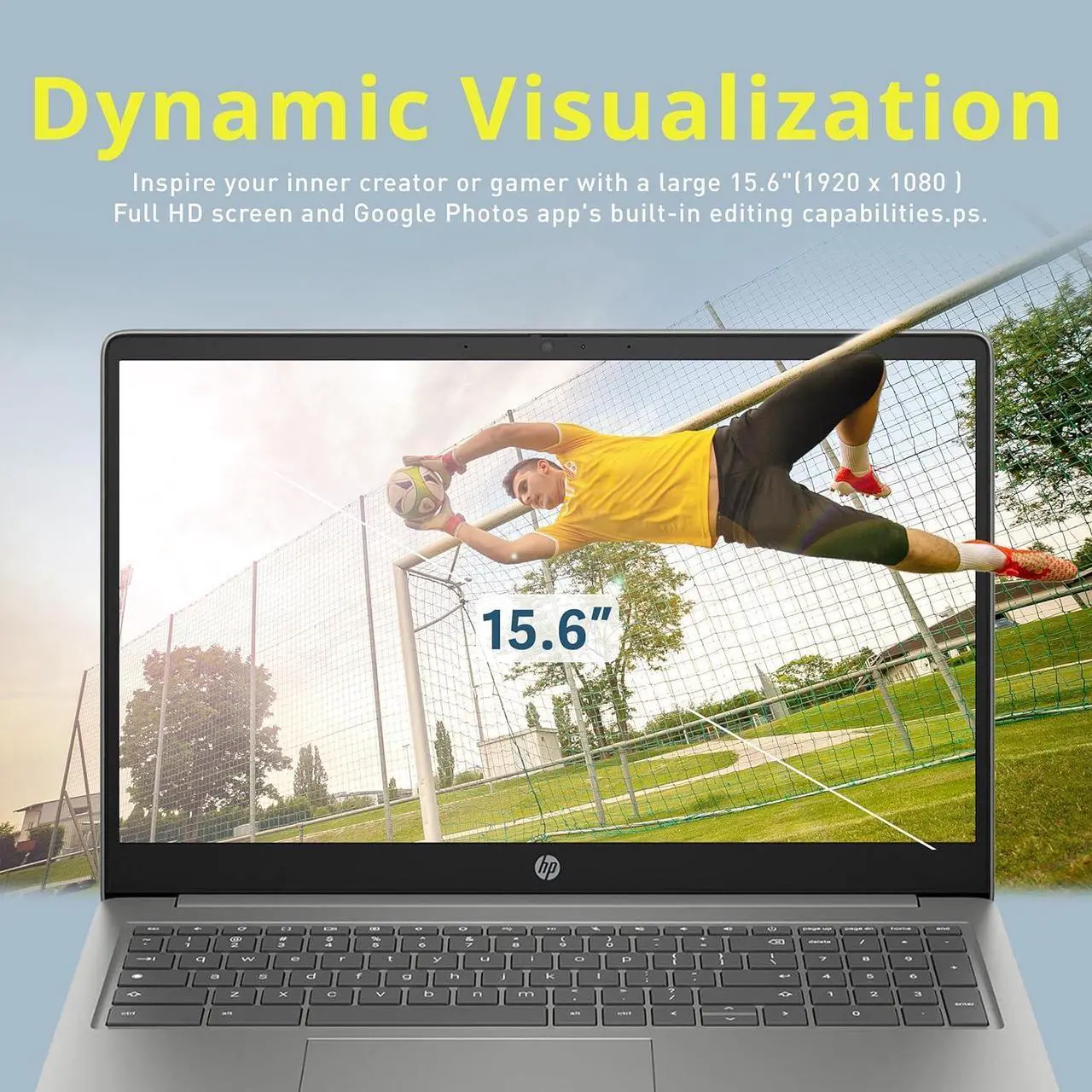 Alt view image 5 of 7 - HP Chromebook Plus 15.6" FHD Anti-Glare Sleek Laptop, Intel Core i3-N305, Intel UHD Graphics, 8GB LPDDR5 RAM,128GB UFS, Wi-Fi 6, FHD Camera with Shutter, Chrome OS, Silver, 128GB Hotface USB Card
