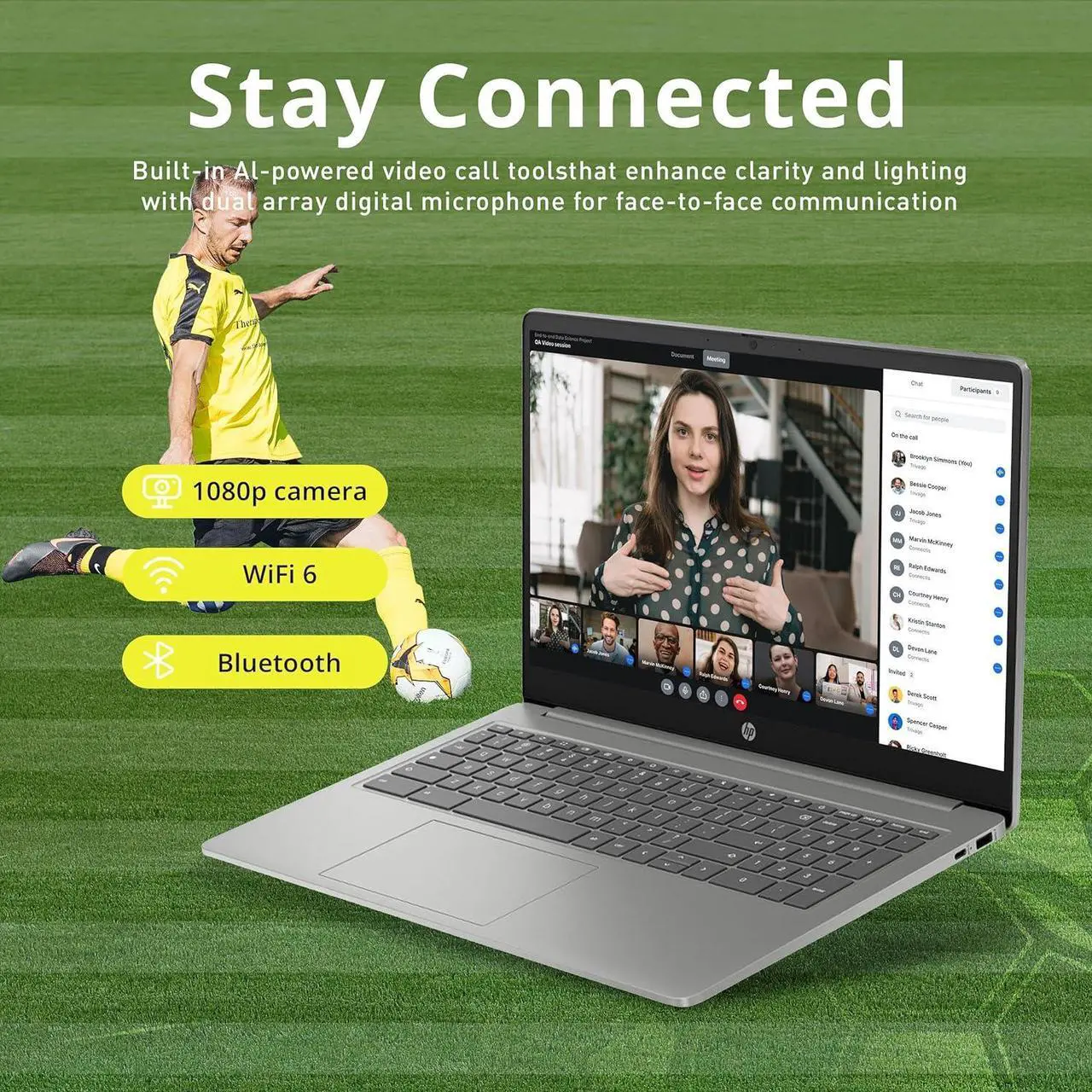 Alt view image 6 of 7 - HP Chromebook Plus 15.6" FHD Anti-Glare Sleek Laptop, Intel Core i3-N305, Intel UHD Graphics, 8GB LPDDR5 RAM,128GB UFS, Wi-Fi 6, FHD Camera with Shutter, Chrome OS, Silver, 128GB Hotface USB Card