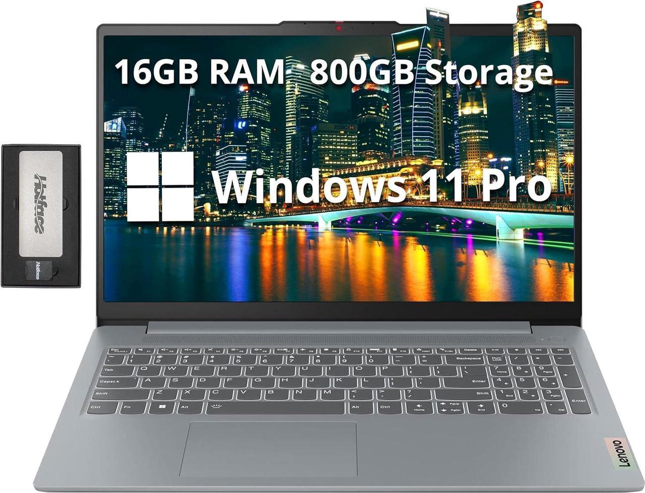 Lenovo IdeaPad Slim 3 15.6" FHD Laptop for Everyday Use, AMD Ryzen 7 7730U, 16GB DDR4, 800GB Storage(512GB SSD + 288GB Docking Station Set), AMD Radeon Graphics, Wi-Fi 6, HDMI, Windows 11 Pro, Gray