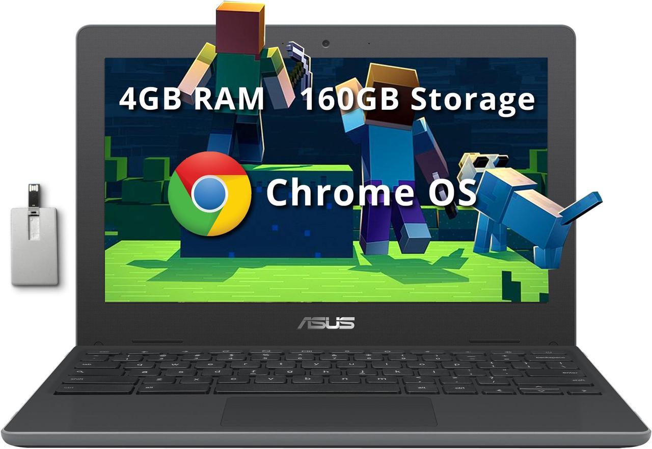 ASUS Chromebook C204 11.6" HD Rugged Chromebook, Intel Celeron N4020 Dual-Core, 4GB RAM, 160GB Storage(32GB eMMC+128GB USB Card), Intel UHD Graphics 600, Wi-Fi, Chrome OS, Dark Gray