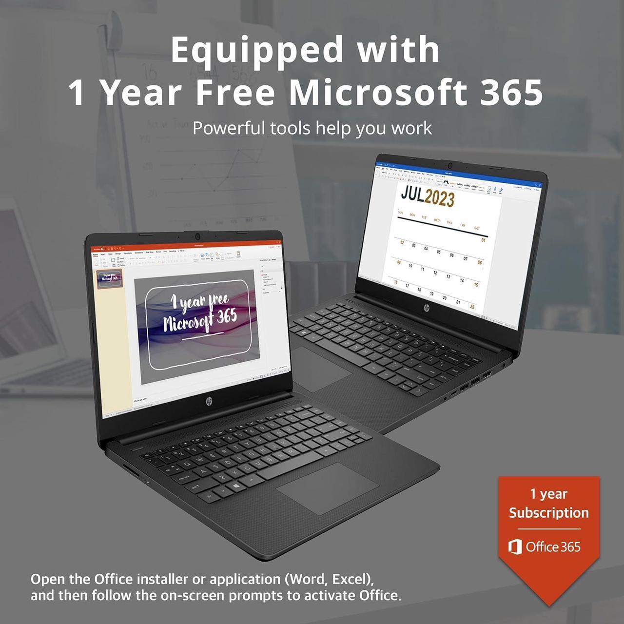 Alt view image 4 of 7 - HP Stream 14" HD Lightweight Laptop, Intel Celeron N4120, 16GB RAM, 224GB Storage(64GB eMMC + 160GB Docking Station), Intel UHD Graphics, HD Webcam, 1 Year Office 365, WiFi, Bluetooth, Win 11s, Black