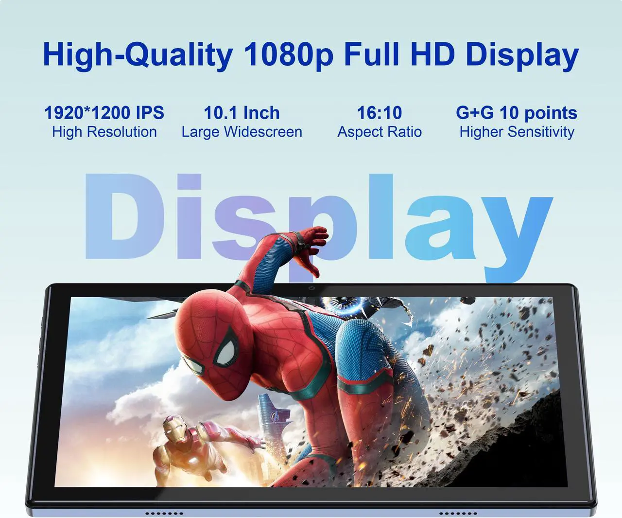 Alt view image 4 of 6 - BYYBUO Tablet 10.1 inch Android 12 Tablets, 3GB RAM+32GB ROM, 1920x1200 IPS FHD Display, 7000mAh Battery, 5.0MP+13.0MP Camera, Octa-Core Processor, 2.4G+5G WiFi, Bluetooth, GPS, FM (2024 Gray)