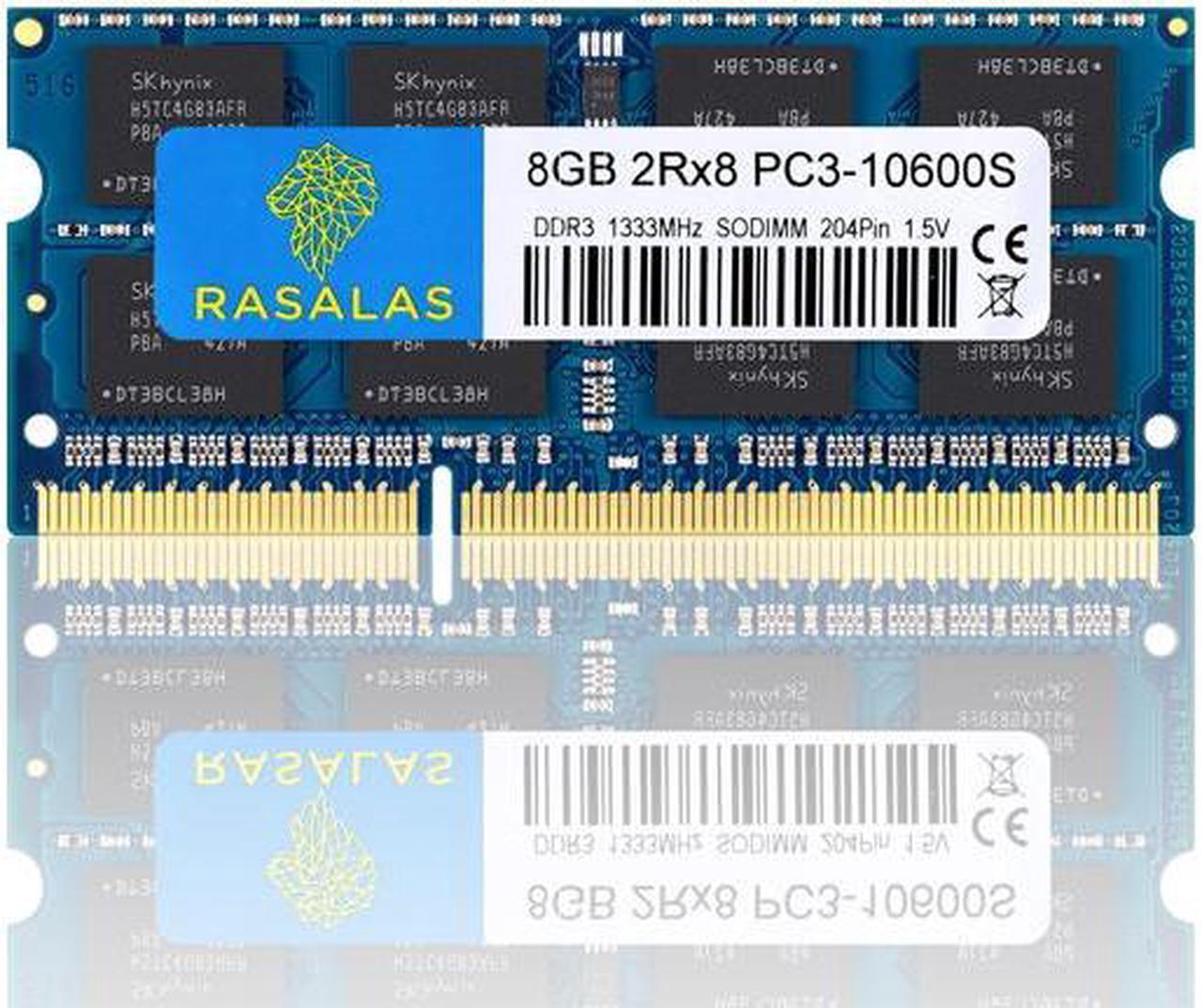 Main image of Rasalas 8GB DDR3 PC3-10600S DDR3 1333MHz 1.5V CL9 Ram 2RX8 PC3 204 Pin SODIMM Laptop Notebook Computer Memory Ram Module Chips