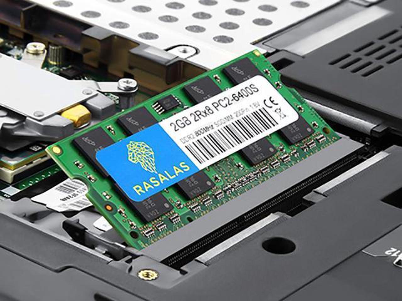 Alt view image 2 of 5 - Rasalas DDR2 PC2-6400 KIT 4GB(2X2GB) DDR2 800MHZ Sodimm DDR2 4GB Kit (2x2GB) PC2 6400S 2RX8 1.8V CL6 RAM Memory Modules for Laptop Computer