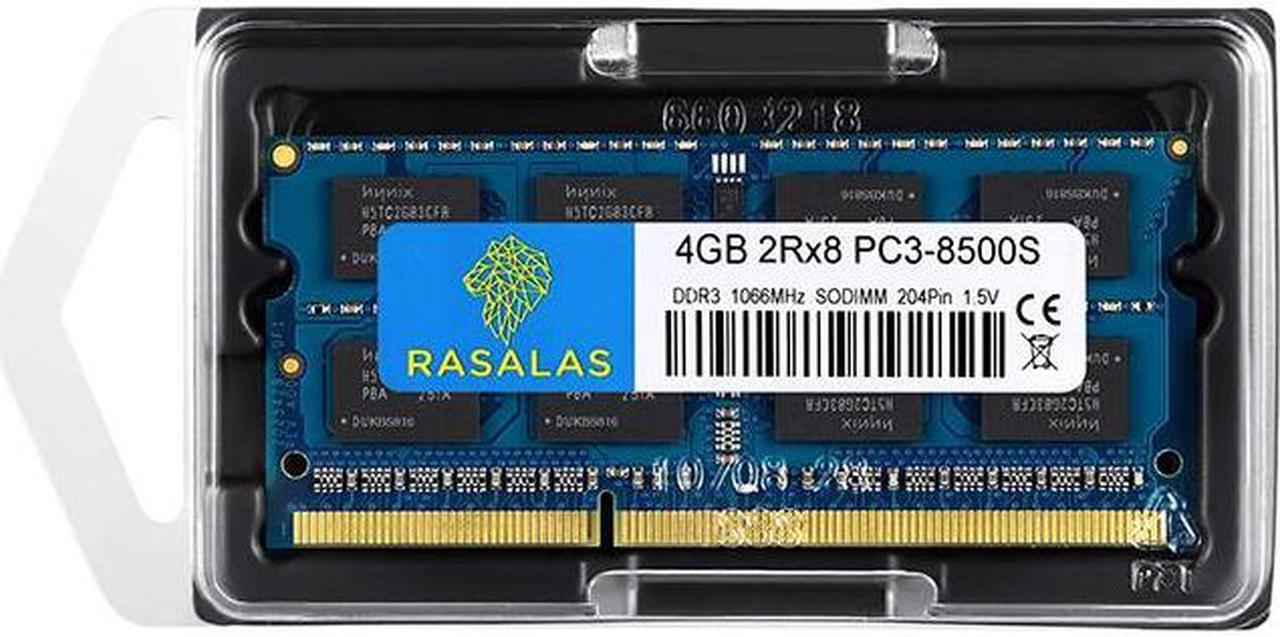 Alt view image 6 of 6 - Rasalas 8GB(2X4GB) KIT PC3-8500S 4GB DDR3 1066MHz Sodimm 2RX8 1.5V CL7 Laptop RAM Memory for iMac Inter Mould BLUE RAM