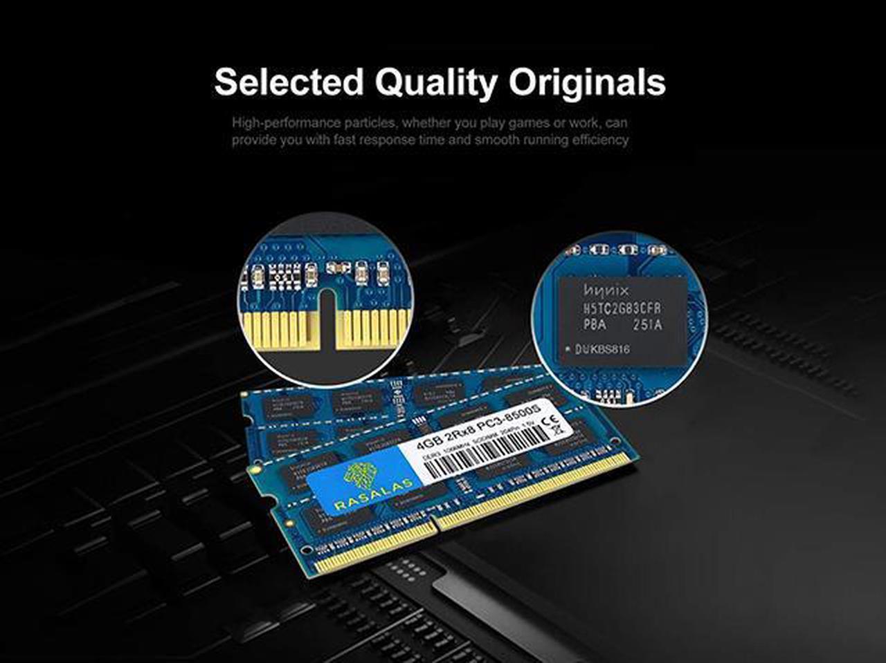 Alt view image 3 of 6 - Rasalas 8GB(2X4GB) KIT PC3-8500S 4GB DDR3 1066MHz Sodimm 2RX8 1.5V CL7 Laptop RAM Memory for iMac Inter Mould BLUE RAM