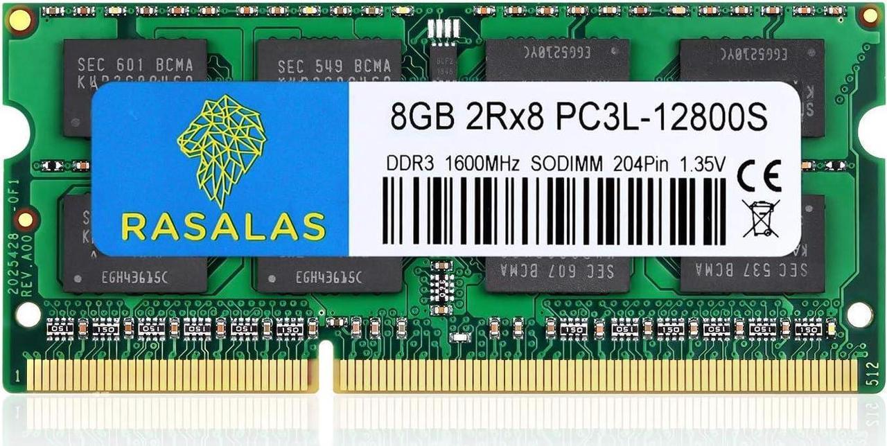 Alt view image 4 of 7 - Rasalas 16GBG(2X8GB) KIT DDR3L 1600MHz PC3L-12800S Unbuffered Non-ECC 1.35V CL11 2Rx8 Dual Rank 204 Pin SODIMM Laptop/Notebook Memory Module Upgrade 8GB green