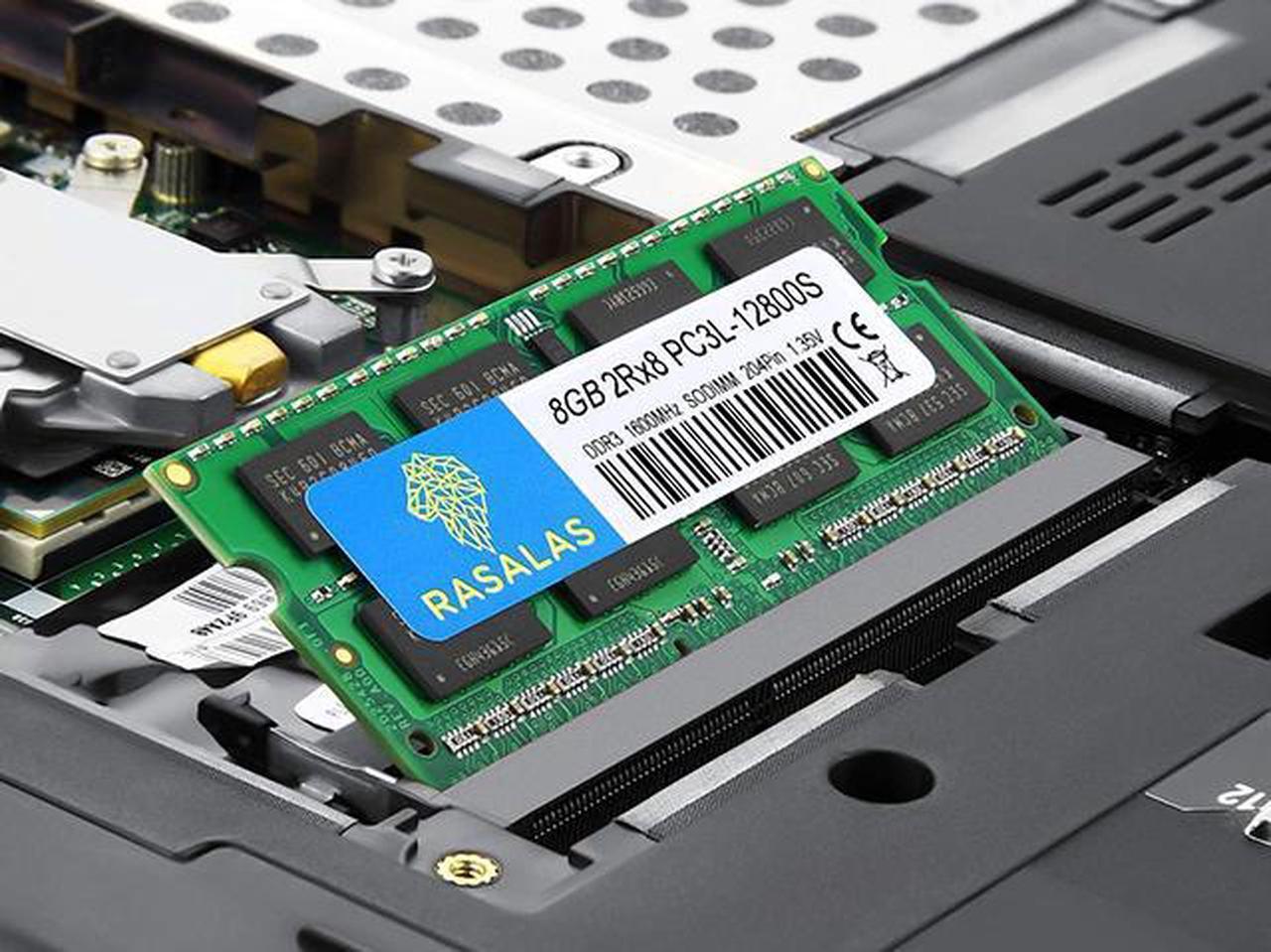 Alt view image 3 of 7 - Rasalas 16GBG(2X8GB) KIT DDR3L 1600MHz PC3L-12800S Unbuffered Non-ECC 1.35V CL11 2Rx8 Dual Rank 204 Pin SODIMM Laptop/Notebook Memory Module Upgrade 8GB green