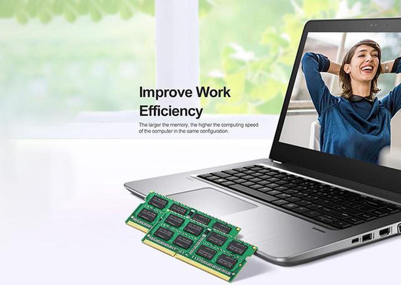 Alt view image 2 of 7 - Rasalas 16GBG(2X8GB) KIT DDR3L 1600MHz PC3L-12800S Unbuffered Non-ECC 1.35V CL11 2Rx8 Dual Rank 204 Pin SODIMM Laptop/Notebook Memory Module Upgrade 8GB green