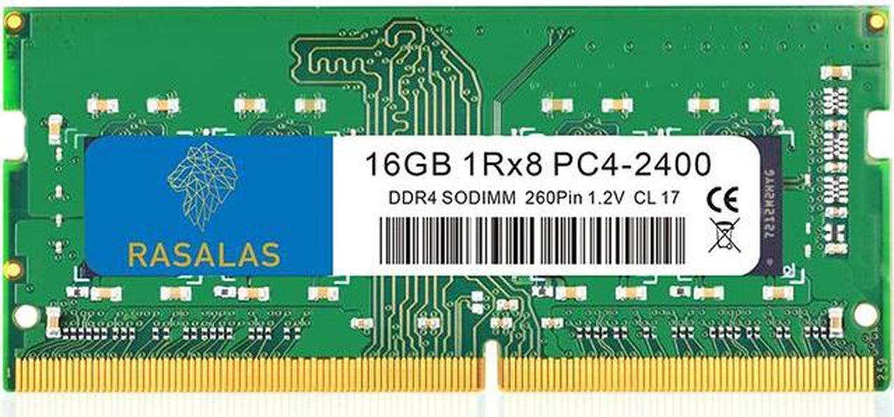 Main image of RASALAS 16GB DDR4 2400MHz (DDR4-2400) PC4-19200 (PC4-2400T) Non-ECC Unbuffered 1.2V CL17 1Rx8 Single Rank 260 Pin SODIMM Laptop Memory RAM Module Upgrade 1X16GB Green