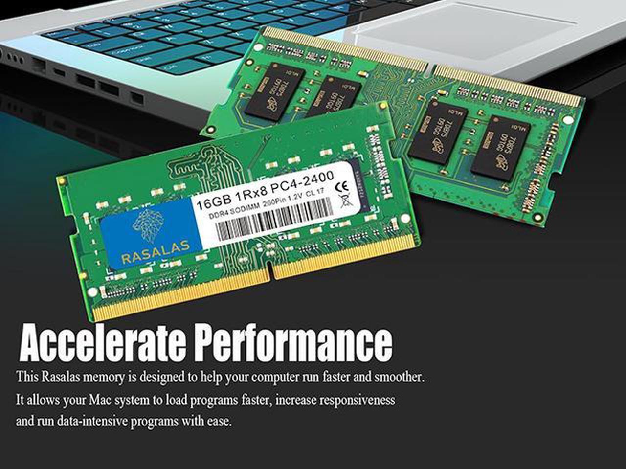Alt view image 5 of 7 - RASALAS 16GB DDR4 2400MHz (DDR4-2400) PC4-19200 (PC4-2400T) Non-ECC Unbuffered 1.2V CL17 1Rx8 Single Rank 260 Pin SODIMM Laptop Memory RAM Module Upgrade 1X16GB Green