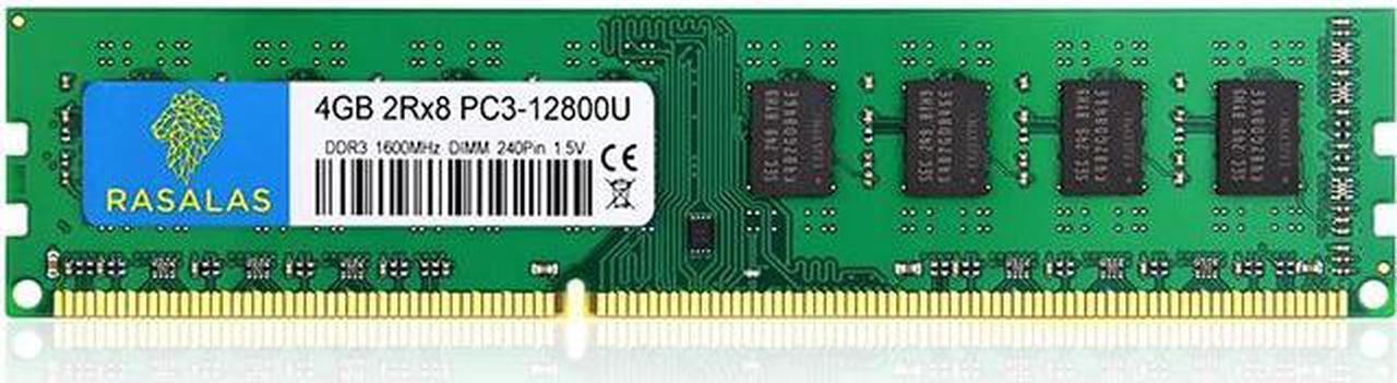 Alt view image 4 of 7 - Rasalas 4gb DDR3 PC3-12800U DDR3 1600MHz SODIMM RAM 2Rx8 1.35V CL11 Notebook RAM Memory Modules for Intel AMD and Mac Computer GREEN RAM