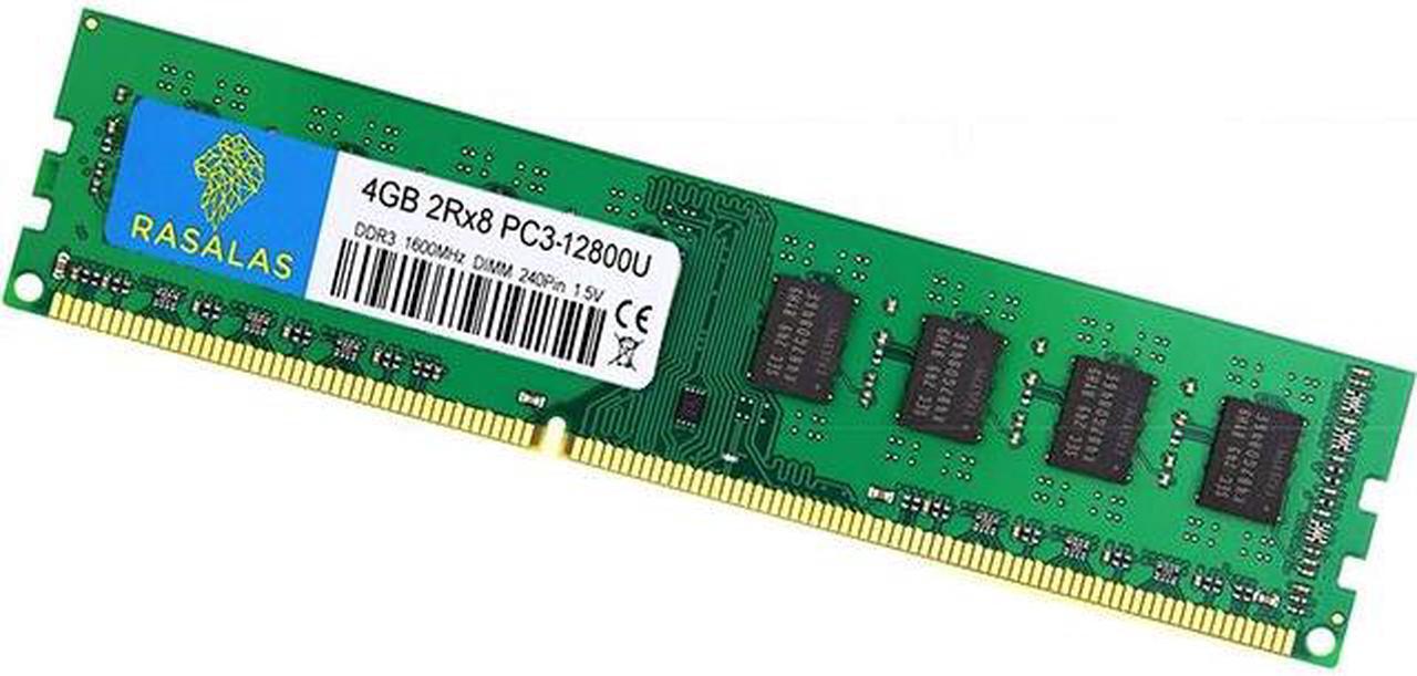 Alt view image 3 of 7 - Rasalas 4gb DDR3 PC3-12800U DDR3 1600MHz SODIMM RAM 2Rx8 1.35V CL11 Notebook RAM Memory Modules for Intel AMD and Mac Computer GREEN RAM