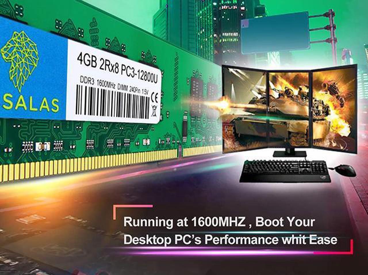 Alt view image 5 of 7 - Rasalas 4gb DDR3 PC3-12800U DDR3 1600MHz SODIMM RAM 2Rx8 1.35V CL11 Notebook RAM Memory Modules for Intel AMD and Mac Computer GREEN RAM