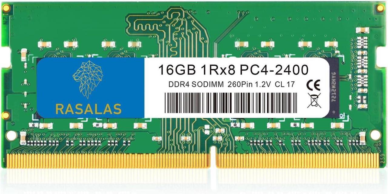 Main image of Rasalas 16GB DDR4 2400MHz (DDR4-2400) PC4-19200 (PC4-2400T) Non-ECC Unbuffered 1.2V CL17 1Rx8 Single Rank 260 Pin SODIMM Laptop Memory RAM Module Upgrade 1 x 16GB