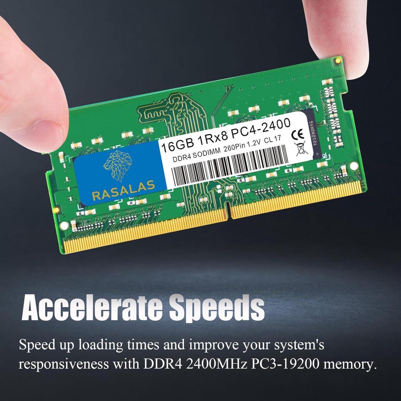 Alt view image 3 of 7 - Rasalas 16GB DDR4 2400MHz (DDR4-2400) PC4-19200 (PC4-2400T) Non-ECC Unbuffered 1.2V CL17 1Rx8 Single Rank 260 Pin SODIMM Laptop Memory RAM Module Upgrade 1 x 16GB