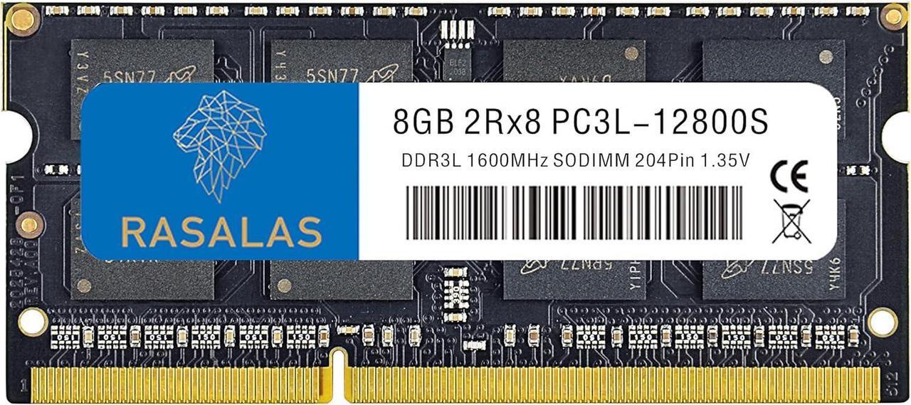 Alt view image 2 of 6 - Rasalas 16GB 2x 8GB DDR3-1600 1600MHz PC3L-12800S 12800 Non-ECC Unbuffered 1.35V CL11 2Rx8 Dual Rank SODIMM Laptop Memory RAM Memory