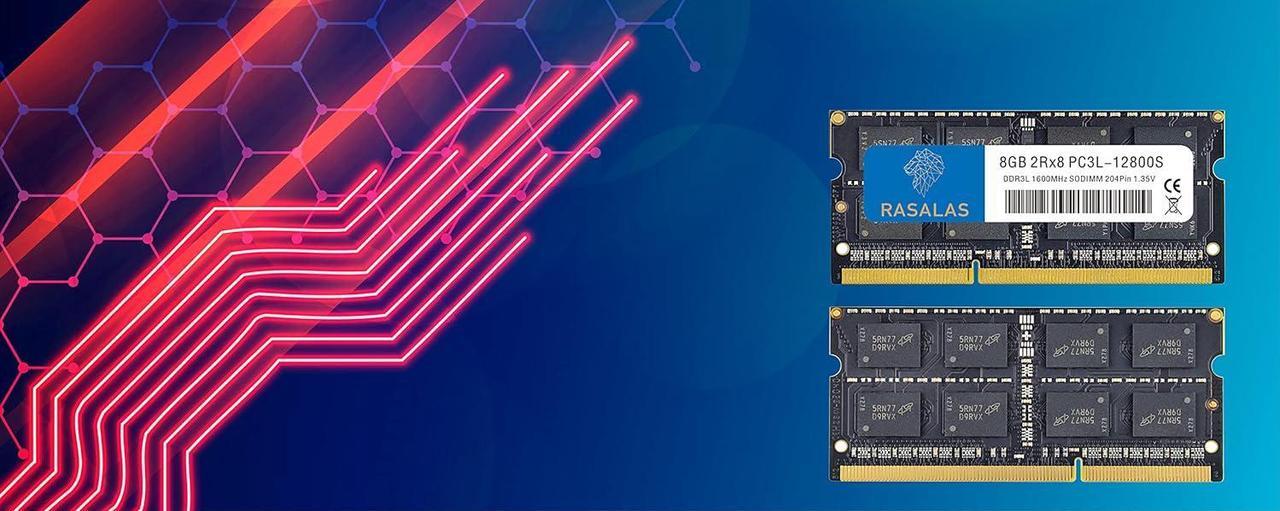 Alt view image 4 of 6 - Rasalas 16GB 2x 8GB DDR3-1600 1600MHz PC3L-12800S 12800 Non-ECC Unbuffered 1.35V CL11 2Rx8 Dual Rank SODIMM Laptop Memory RAM Memory
