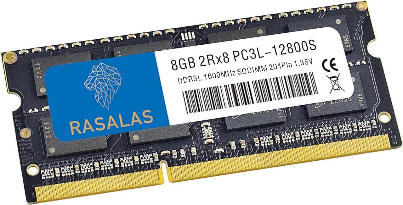 Alt view image 3 of 6 - Rasalas 16GB 2x 8GB DDR3-1600 1600MHz PC3L-12800S 12800 Non-ECC Unbuffered 1.35V CL11 2Rx8 Dual Rank SODIMM Laptop Memory RAM Memory