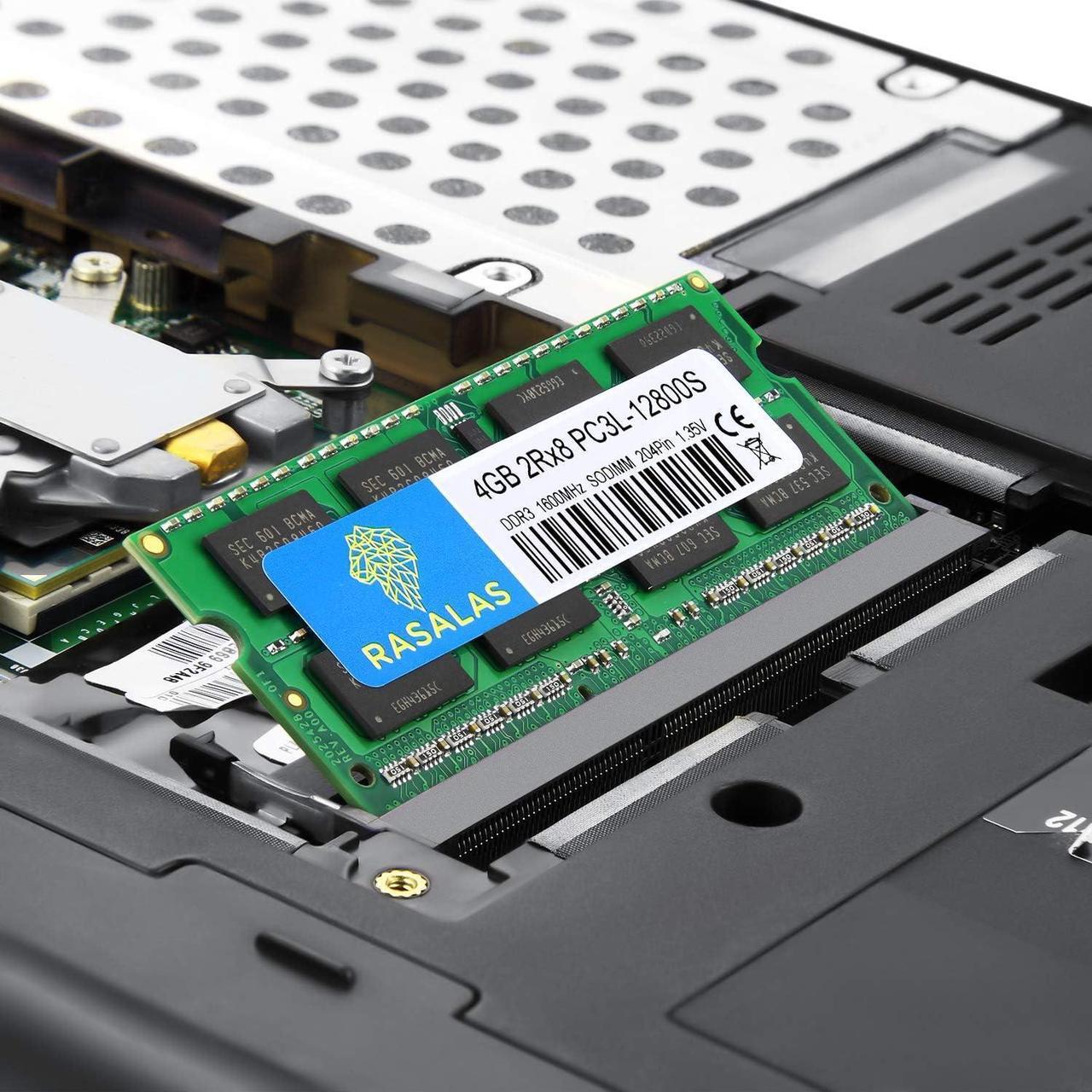 Alt view image 5 of 7 - Rasalas 4GB DDR3 PC3-12800 DDR3 1600MHz SODIMM Memory Module PC3L 12800S DDR3 1600 2Rx8 1.35V CL11 Notebook RAM Memory Modules for Intel AMD and Mac Computers