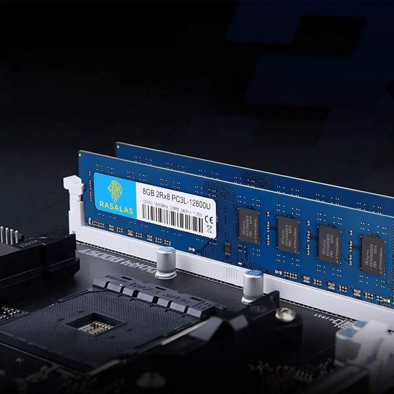 Alt view image 6 of 6 - Rasalas PC3-12800U 16GB Kit DDR3 1600MHz (2x8GB) DDR3L 12800U RAM 2Rx8 DDR3L-1600 Udimm CL11 1.35V Desktop Computer Memory