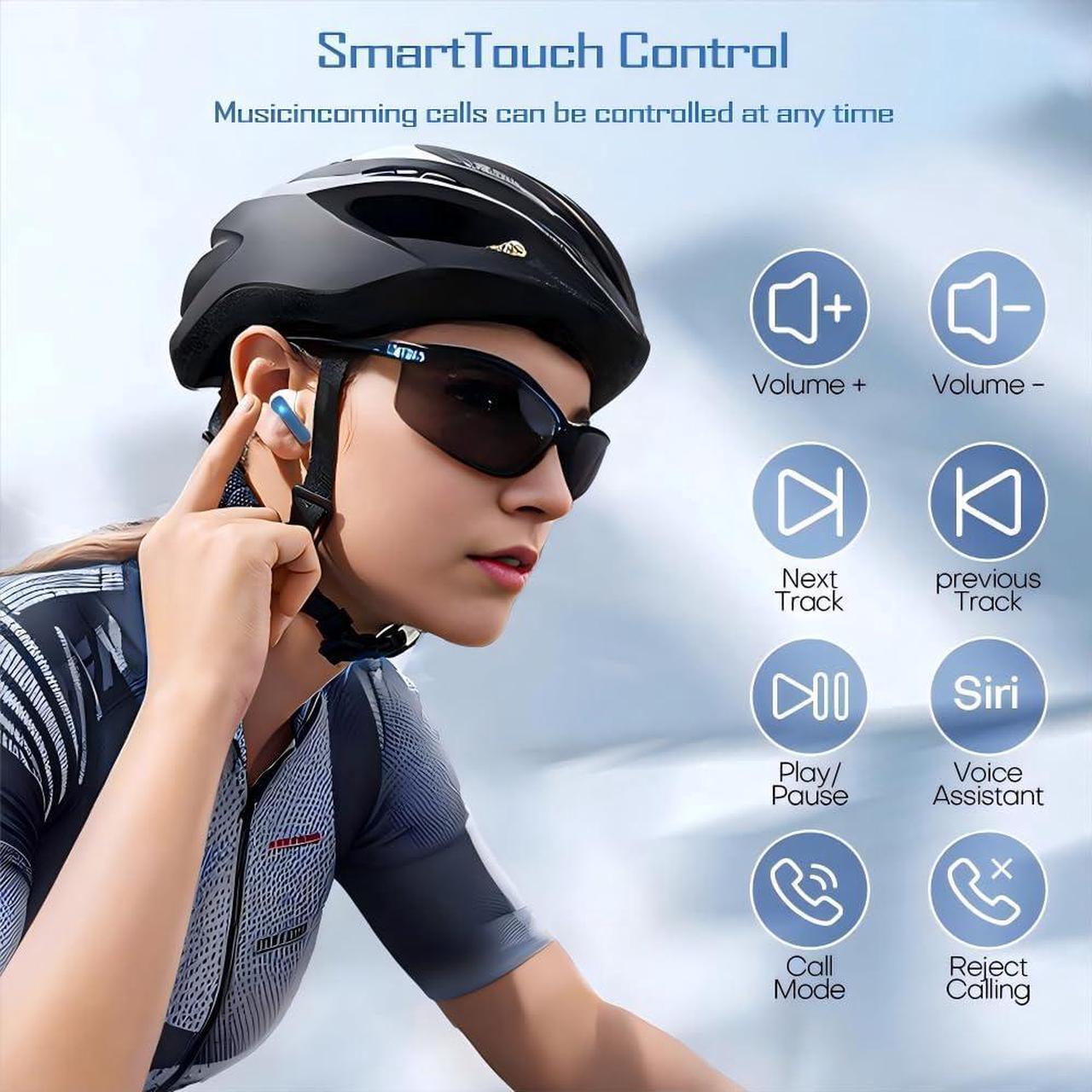 Alt view image 4 of 5 - GSHLGAO Active Noise Cancelling Bluetooth Headphone Wireless Earbuds in-Ear, 60H Playback Earphones with two gyrosscopes high-energy fluorerescence Charging Case for Smart Phone Laptop gaming (Silver)