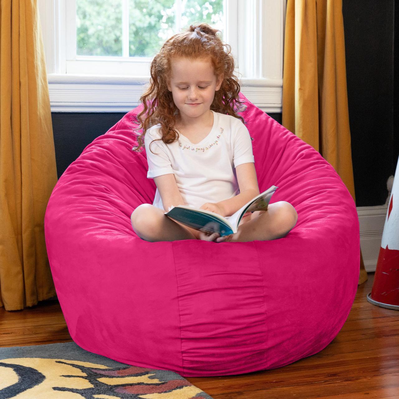 Alt view image 4 of 7 - Jaxx 4 ft Cocoon Kids Bean Bag, Fuchsia