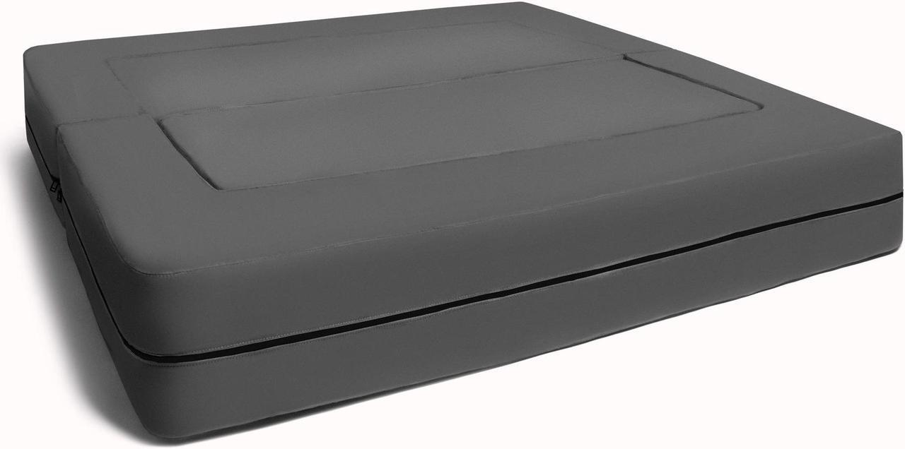 Alt view image 2 of 7 - Jaxx Alon Daybed / Fold-Out Queen-Size Mattress - Premium Chenille, Plum