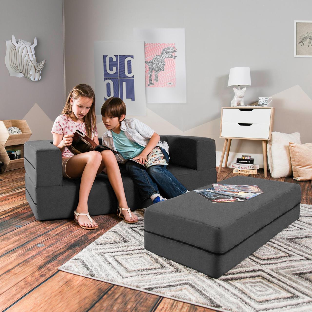 Alt view image 7 of 7 - Jaxx Alon Daybed / Fold-Out Queen-Size Mattress - Premium Chenille, Plum