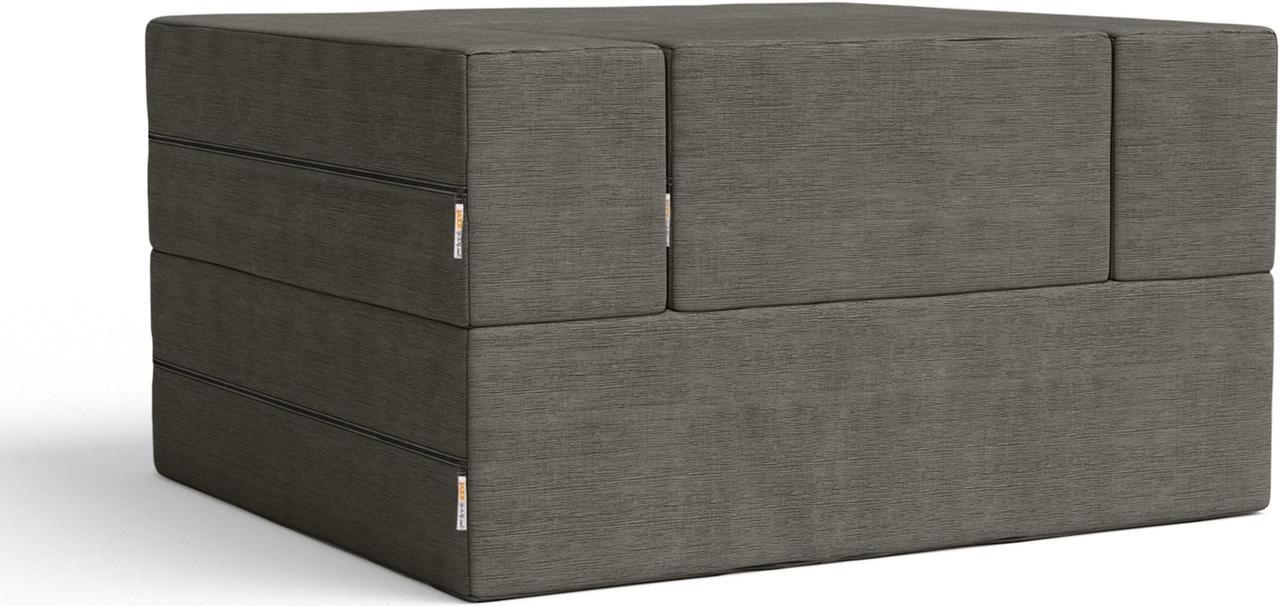 Alt view image 3 of 6 - Jaxx Zipline Convertible Sleeper Chair & Ottoman / Twin-Size Bed, Charcoal