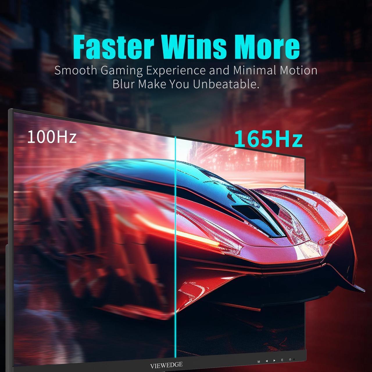 Alt view image 2 of 14 - Viewedge 24 Inch Gaming Monitor with 165hz/144hz, IPS 1ms, FHD 1080p and HDR 10 | PC Computer Monitor with 105% sRGB, Bluelight Filter, 2 HDMI & 1 DP Port, Support Freesync and Wall mounted