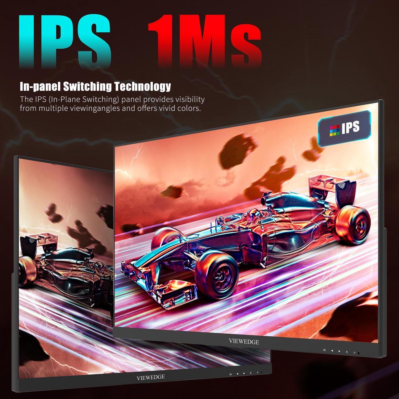 Alt view image 3 of 14 - Viewedge 24 Inch Gaming Monitor with 165hz/144hz, IPS 1ms, FHD 1080p and HDR 10 | PC Computer Monitor with 105% sRGB, Bluelight Filter, 2 HDMI & 1 DP Port, Support Freesync and Wall mounted