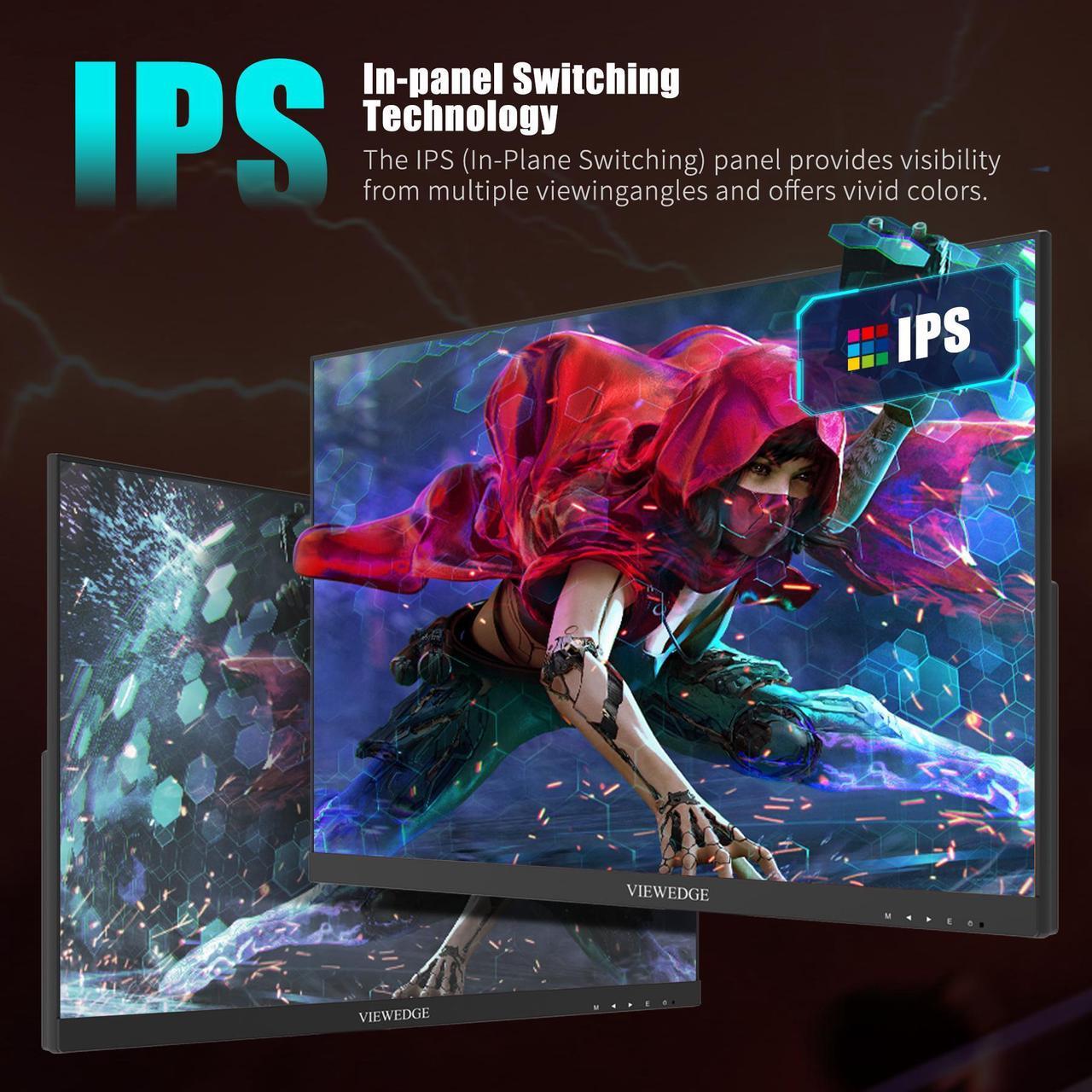 Alt view image 4 of 7 - Viewedge 27 Inch Gaming Monitor, IPS 165Hz 1ms QHD Computer Monitor, 2560x1440p,HDR 10, 120% sRGB, Supports 144Hz, Bluelight Filter,Wall Mounted, 2HDMI &1DP Port