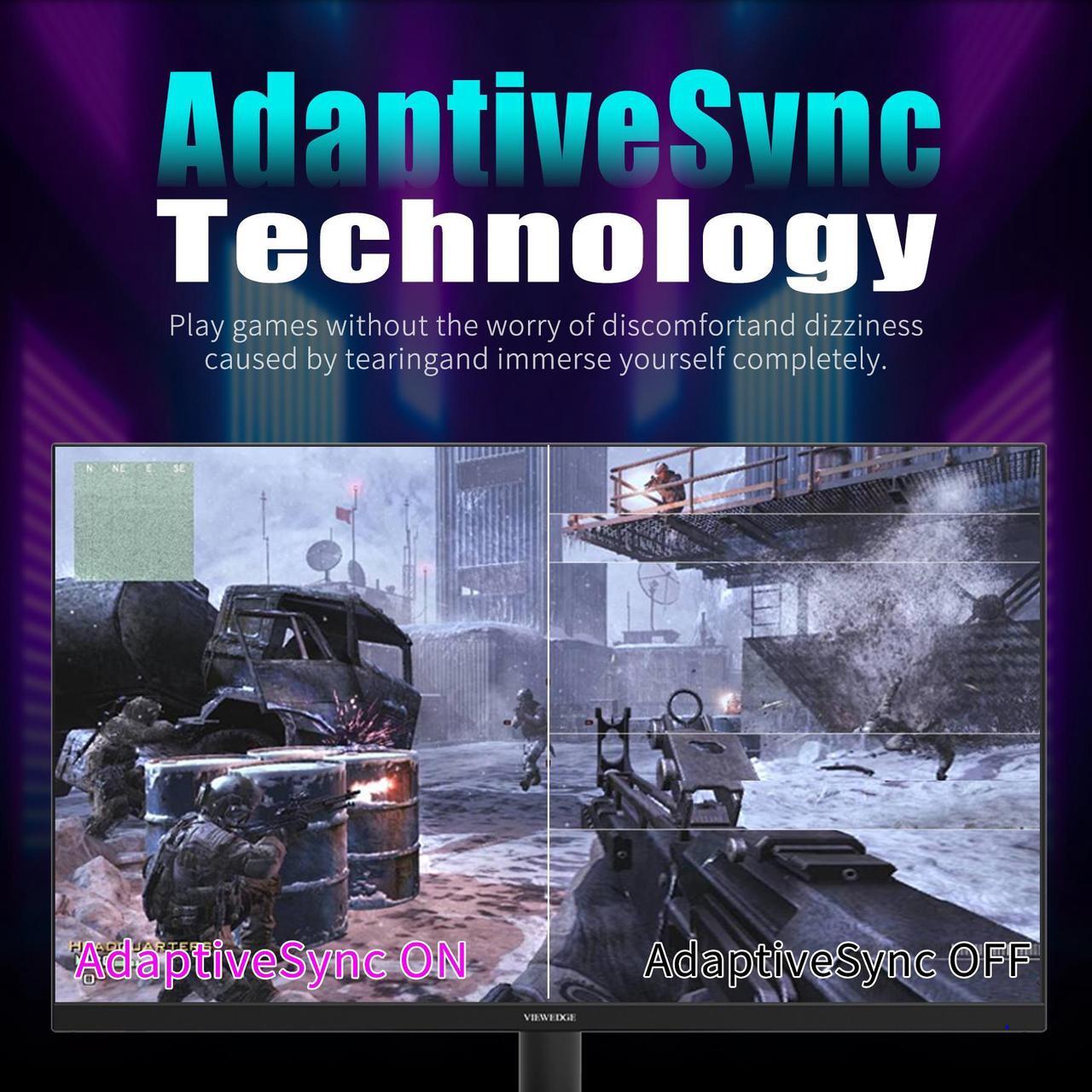 Alt view image 4 of 10 - Viewedge 27 inch Gaming Monitor 240Hz 1ms FHD (1920x1080p) Computer Monitor, 110% sRGB HDR10 HDMI x 2 & DP x 2 Port, Built-in Speakers, Support Freesync and Wall Mount
