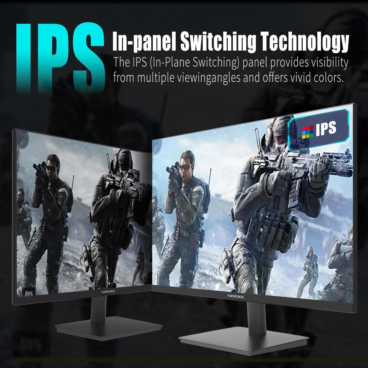 Alt view image 3 of 10 - Viewedge 27 inch Gaming Monitor 240Hz 1ms FHD (1920x1080p) Computer Monitor, 110% sRGB HDR10 HDMI x 2 & DP x 2 Port, Built-in Speakers, Support Freesync and Wall Mount