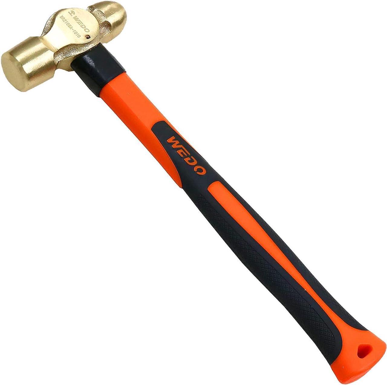 Main image of WEDO Brass Ball Peen Hammer with Fiberglass Handle,Ball Pein Hammer, 1/2lb, 280mm, 11"