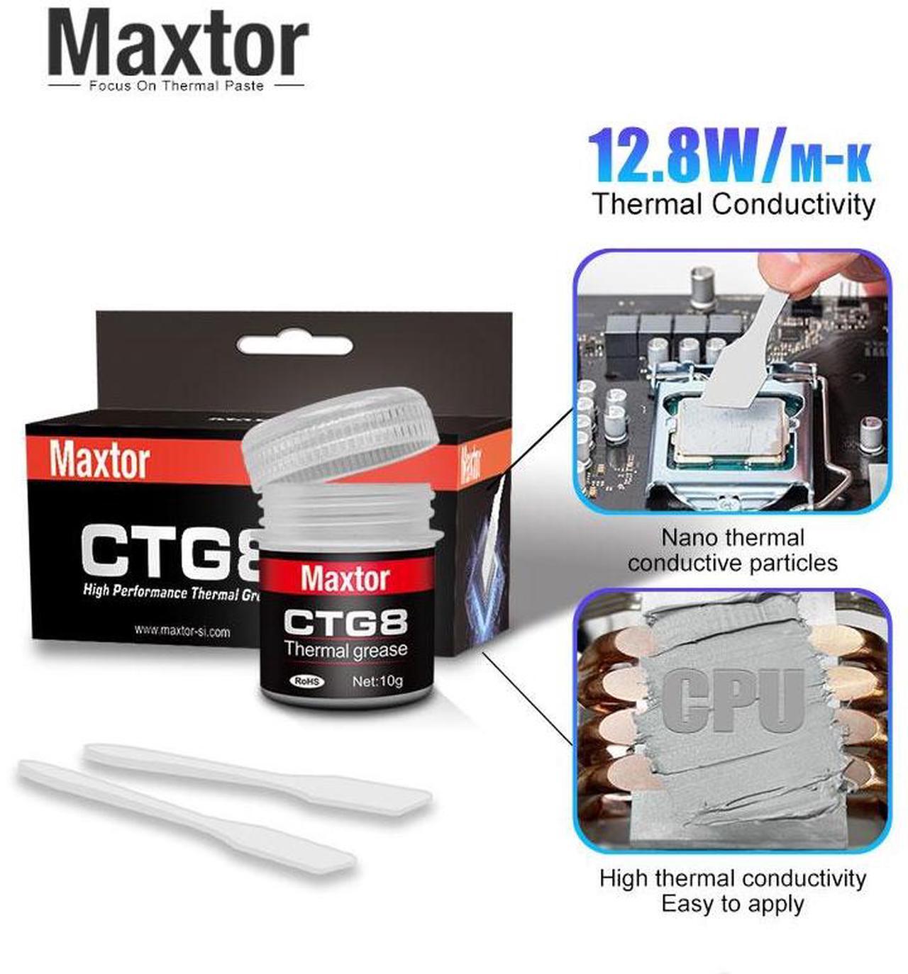 Main image of Maxtor Thermal CTG8 12.8W/mk thermal paste,Gaming grade CPU/GPU/cooling fan overclocking thermal grease,High TDP device cooling solution,4g syringe installation 10 g
